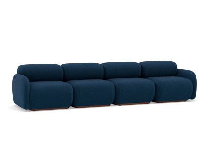 Canapé droit modulable 4 places en velours texturé Penelope