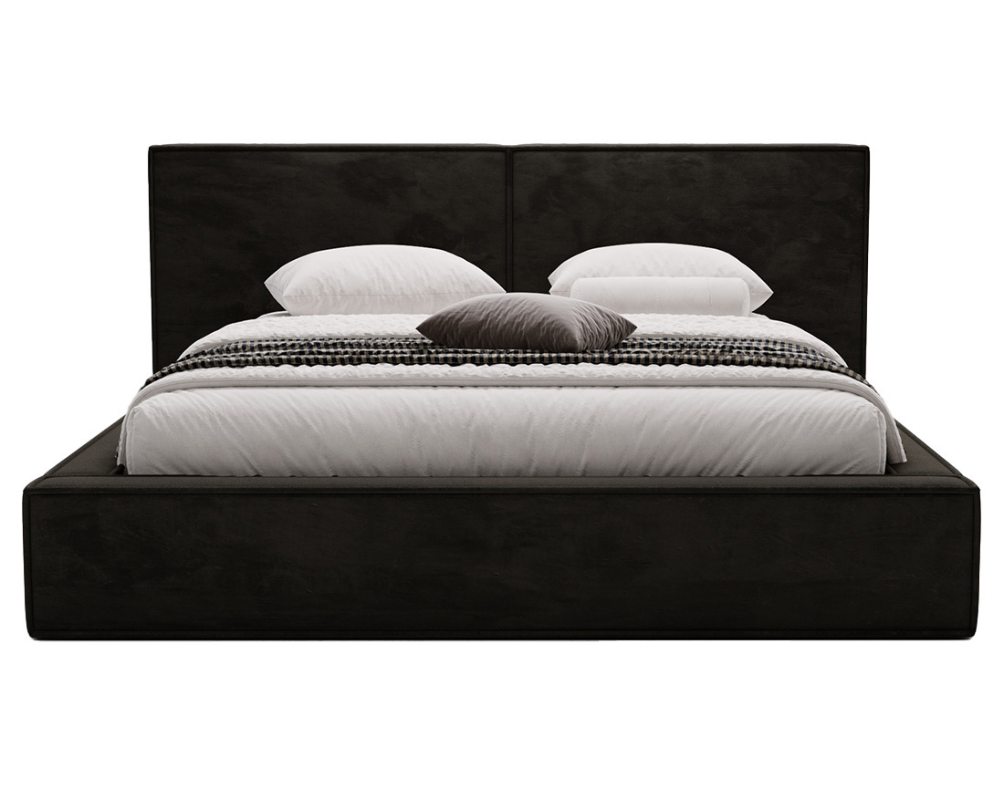 Lit coffre 140x200 cm sommier inclus en velours Eros