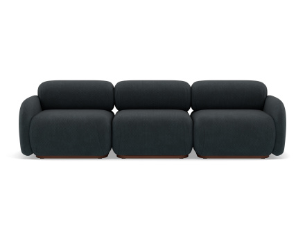 Canapé droit modulable 3 places en velours texturé Penelope