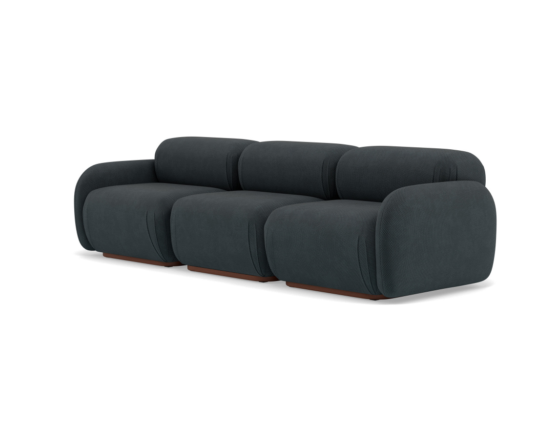 Canapé droit modulable 3 places en velours texturé Penelope Canapé droit modulable 3 places en velours texturé Penelope