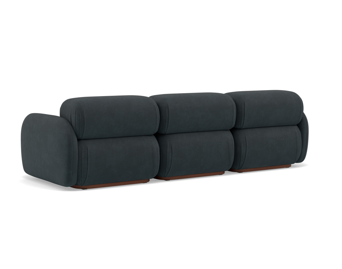 Canapé droit modulable 3 places en velours texturé Penelope Canapé droit modulable 3 places en velours texturé Penelope