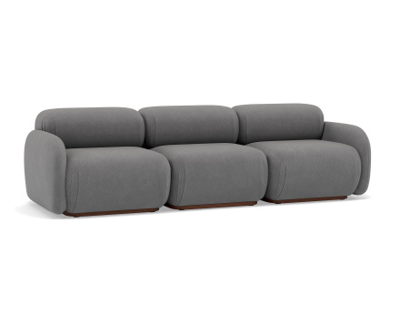 Canapé droit modulable 3 places en velours texturé Penelope