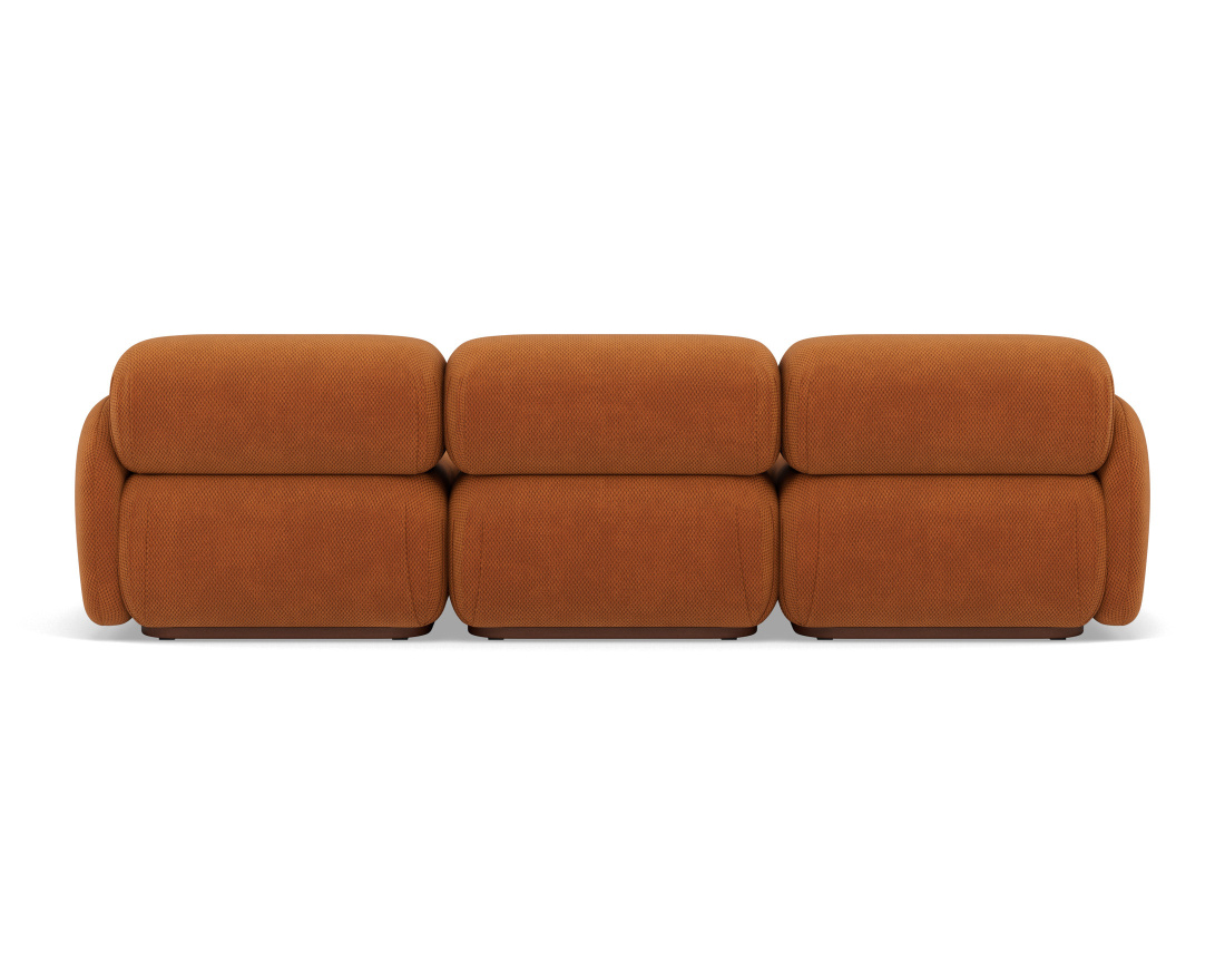 Canapé droit modulable 3 places en velours texturé Penelope