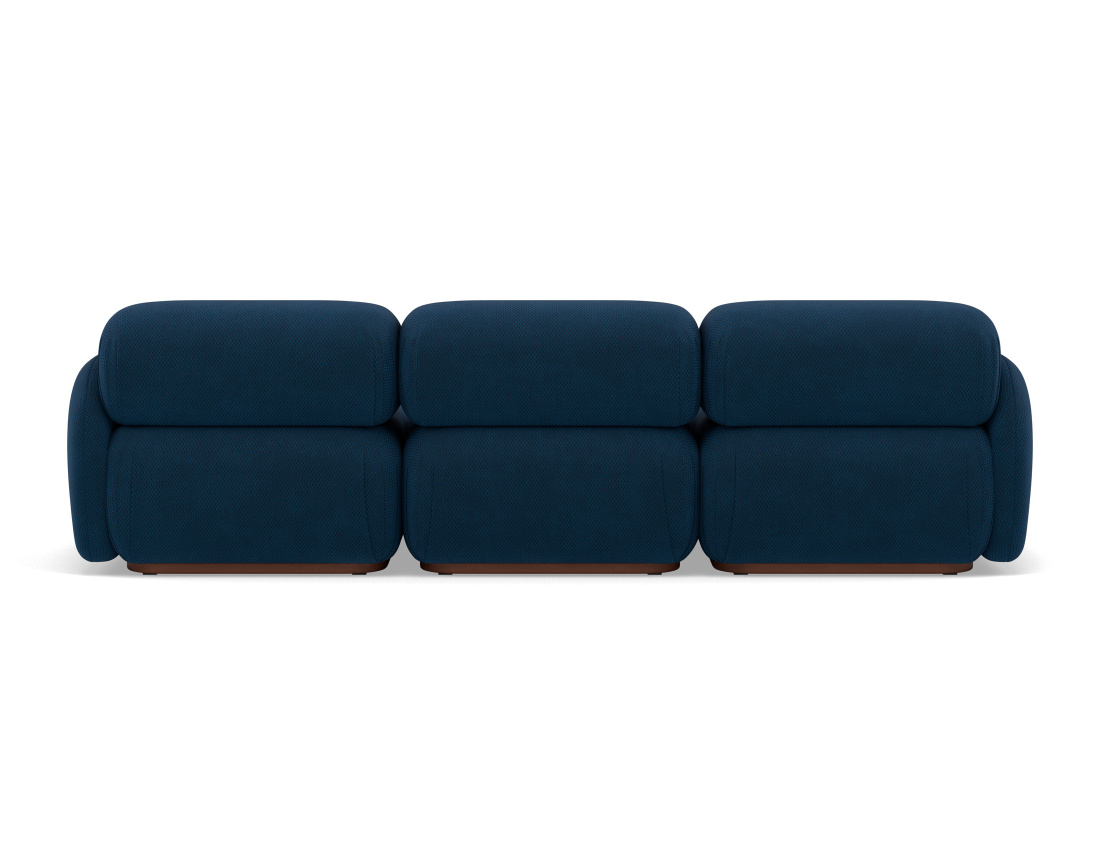 Canapé droit modulable 3 places en velours texturé Penelope