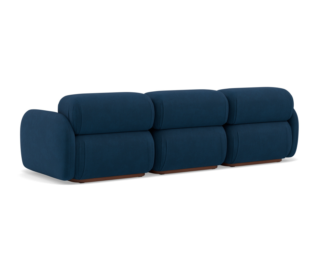 Canapé droit modulable 3 places en velours texturé Penelope