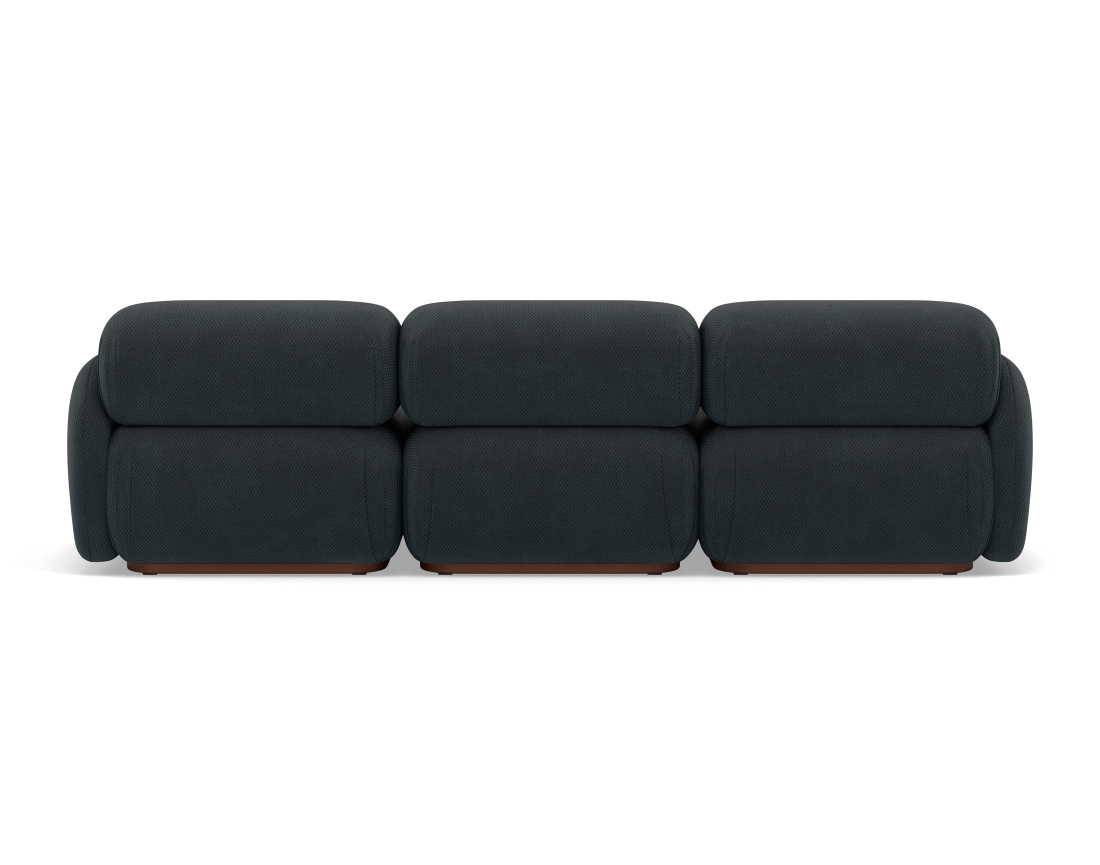 Canapé droit modulable 3 places en velours texturé Penelope Canapé droit modulable 3 places en velours texturé Penelope