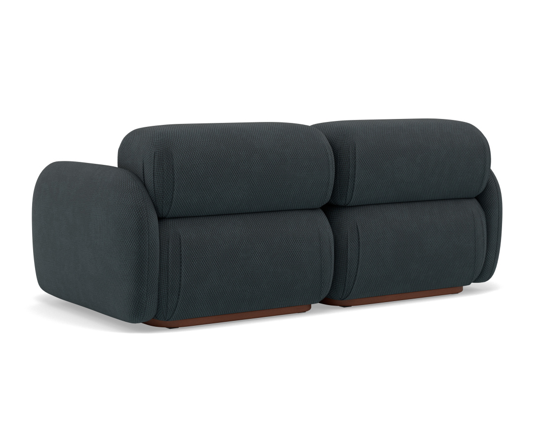 Canapé droit modulable 2 places en velours texturé Penelope Canapé droit modulable 2 places en velours texturé Penelope