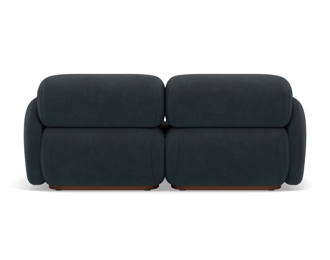 Canapé droit modulable 2 places en velours texturé Penelope Canapé droit modulable 2 places en velours texturé Penelope