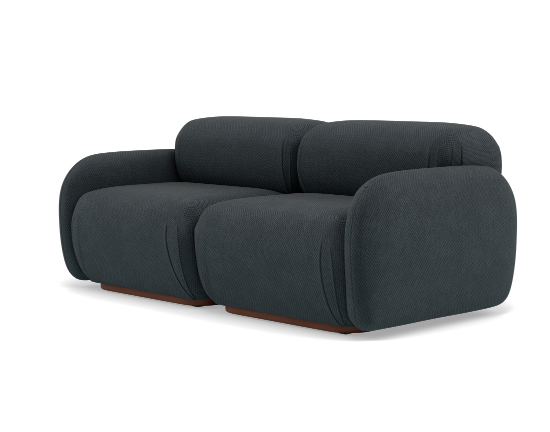 Canapé droit modulable 2 places en velours texturé Penelope Canapé droit modulable 2 places en velours texturé Penelope