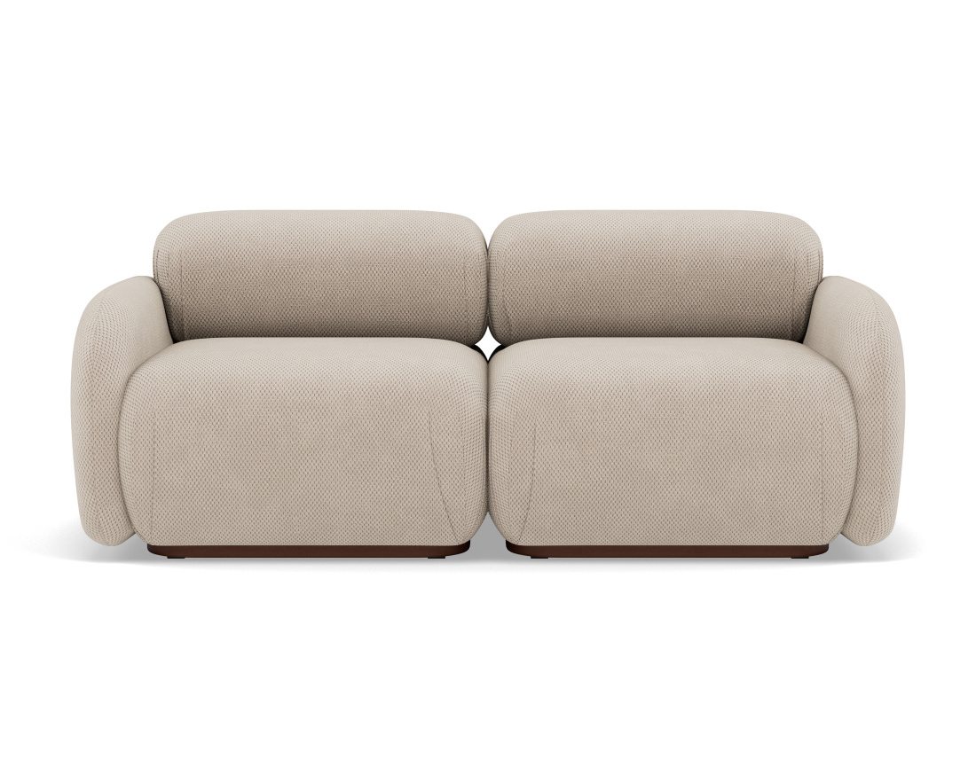 Canapé droit modulable 2 places en velours texturé Penelope Canapé droit modulable 2 places en velours texturé Penelope