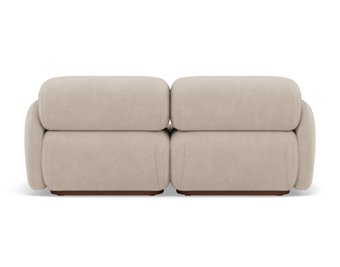 Canapé droit modulable 2 places en velours texturé Penelope Canapé droit modulable 2 places en velours texturé Penelope