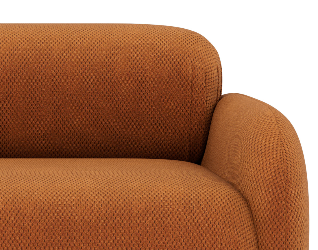 Canapé droit modulable 2 places en velours texturé Penelope