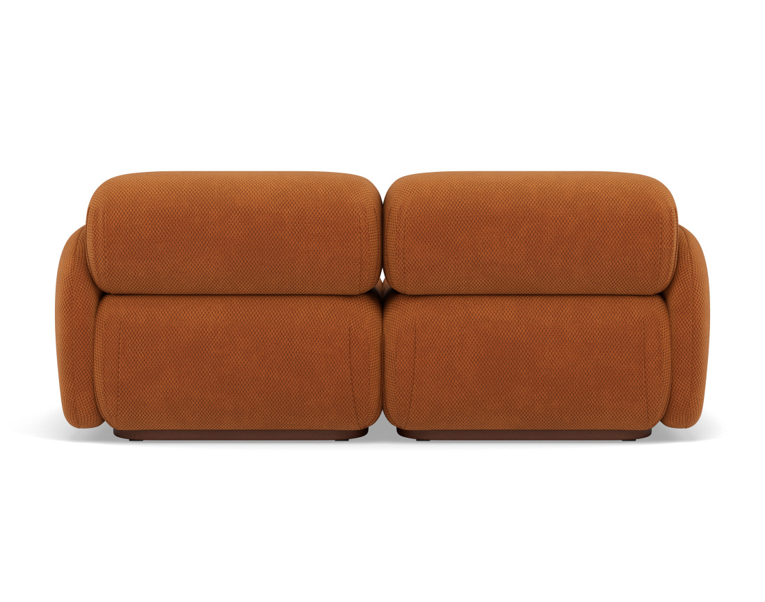 Canapé droit modulable 2 places en velours texturé Penelope