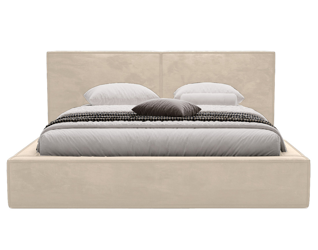 Lit coffre 140x200 cm sommier inclus en velours Eros