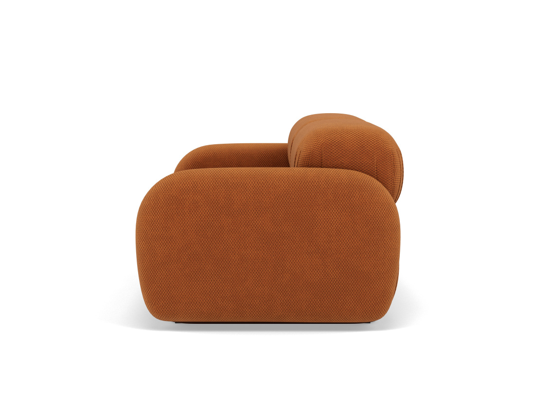 Canapé droit modulable 2 places en velours texturé Penelope