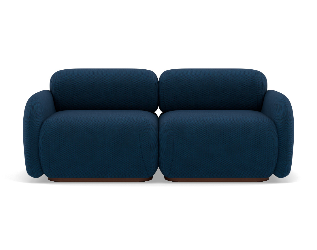 Canapé droit modulable 2 places en velours texturé Penelope