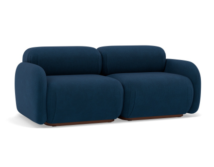Canapé droit modulable 2 places en velours texturé Penelope