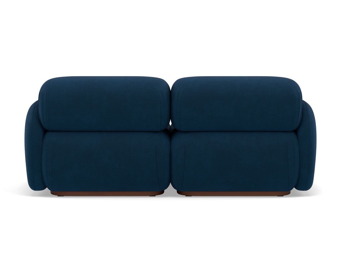 Canapé droit modulable 2 places en velours texturé Penelope