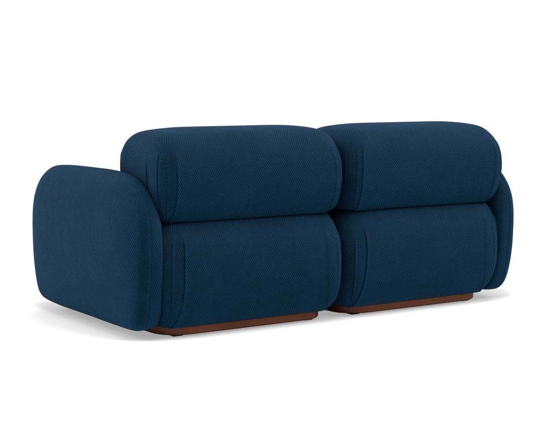 Canapé droit modulable 2 places en velours texturé Penelope