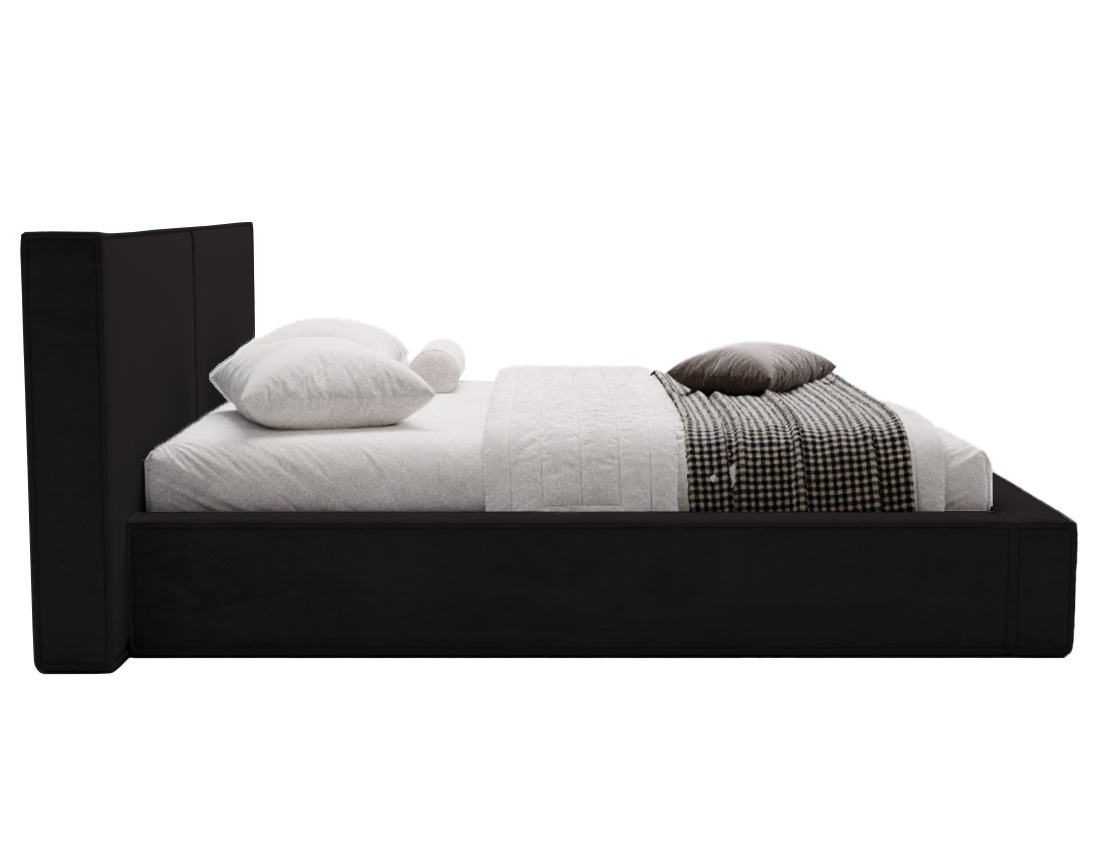 Lit coffre 160x200 cm sommier inclus en velours Eros