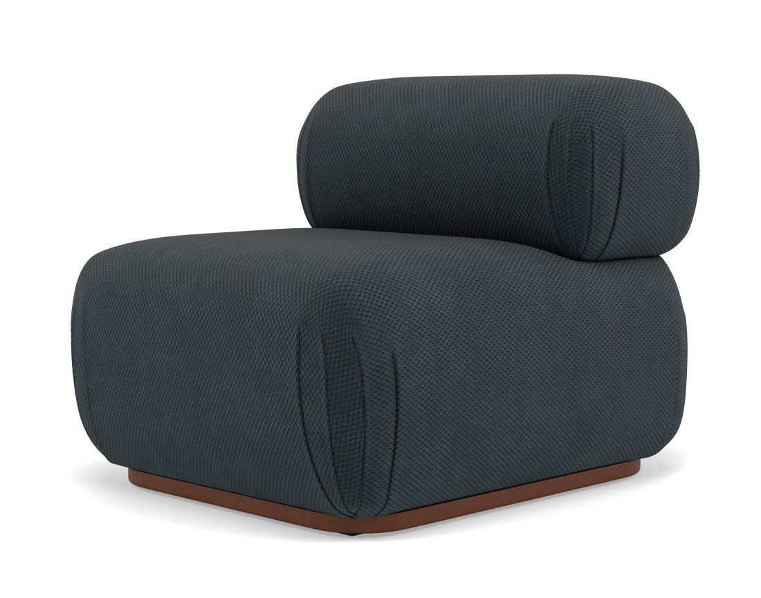 Module d'assise sans accoudoirs en velours texturé Penelope