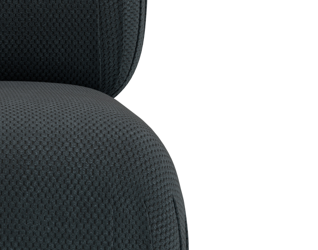 Module d'assise sans accoudoirs en velours texturé Penelope