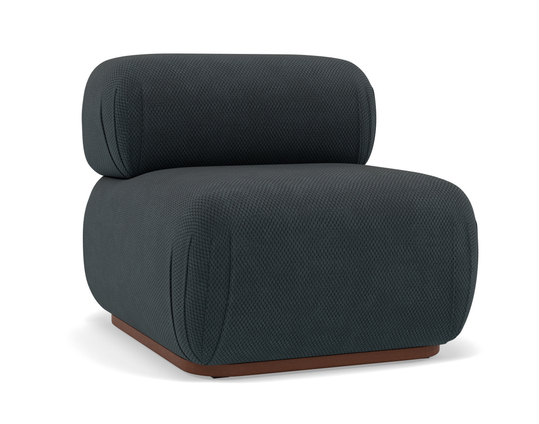 Module d'assise sans accoudoirs en velours texturé Penelope