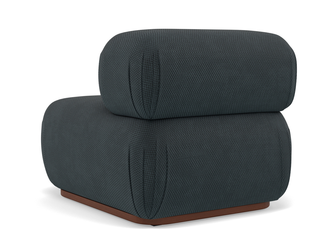 Module d'assise sans accoudoirs en velours texturé Penelope