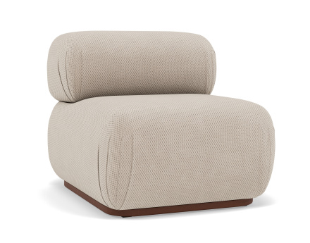 Module d'assise sans accoudoirs en velours texturé Penelope