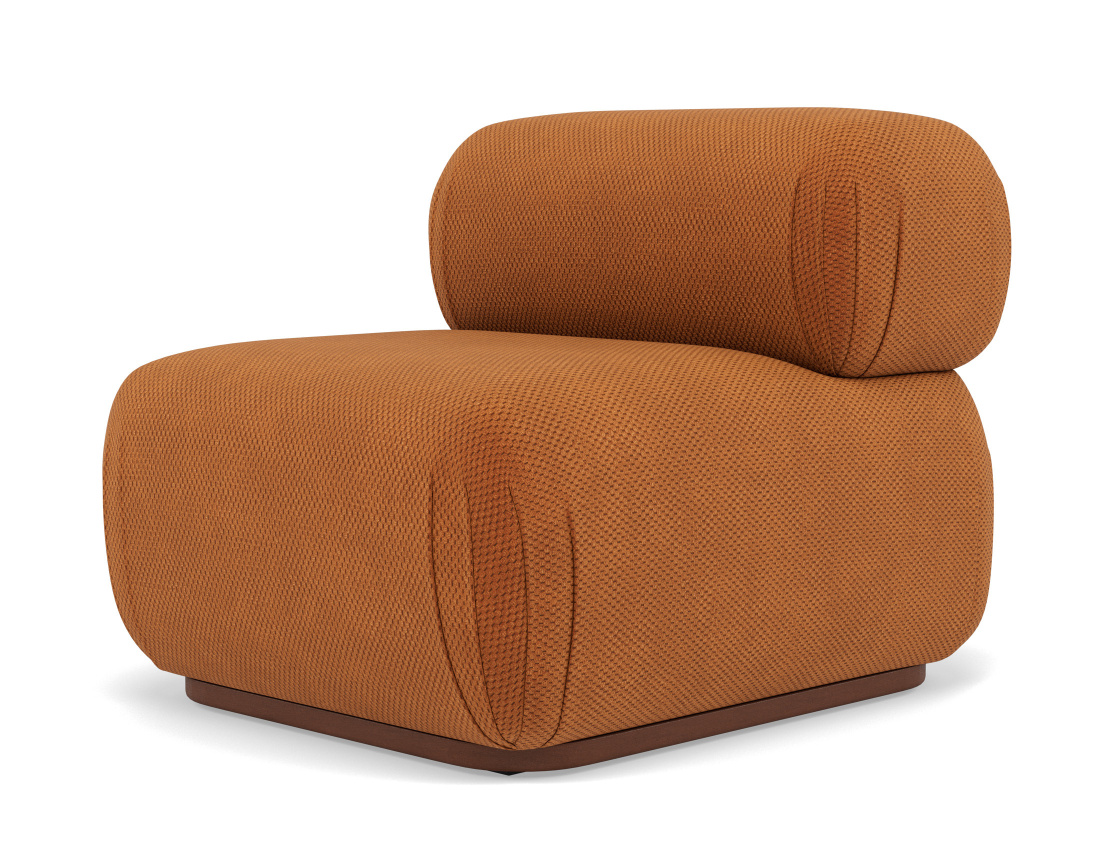 Module d'assise sans accoudoirs en velours texturé Penelope