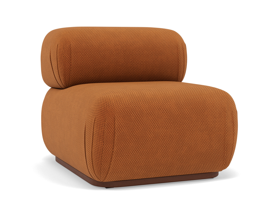 Module d'assise sans accoudoirs en velours texturé Penelope