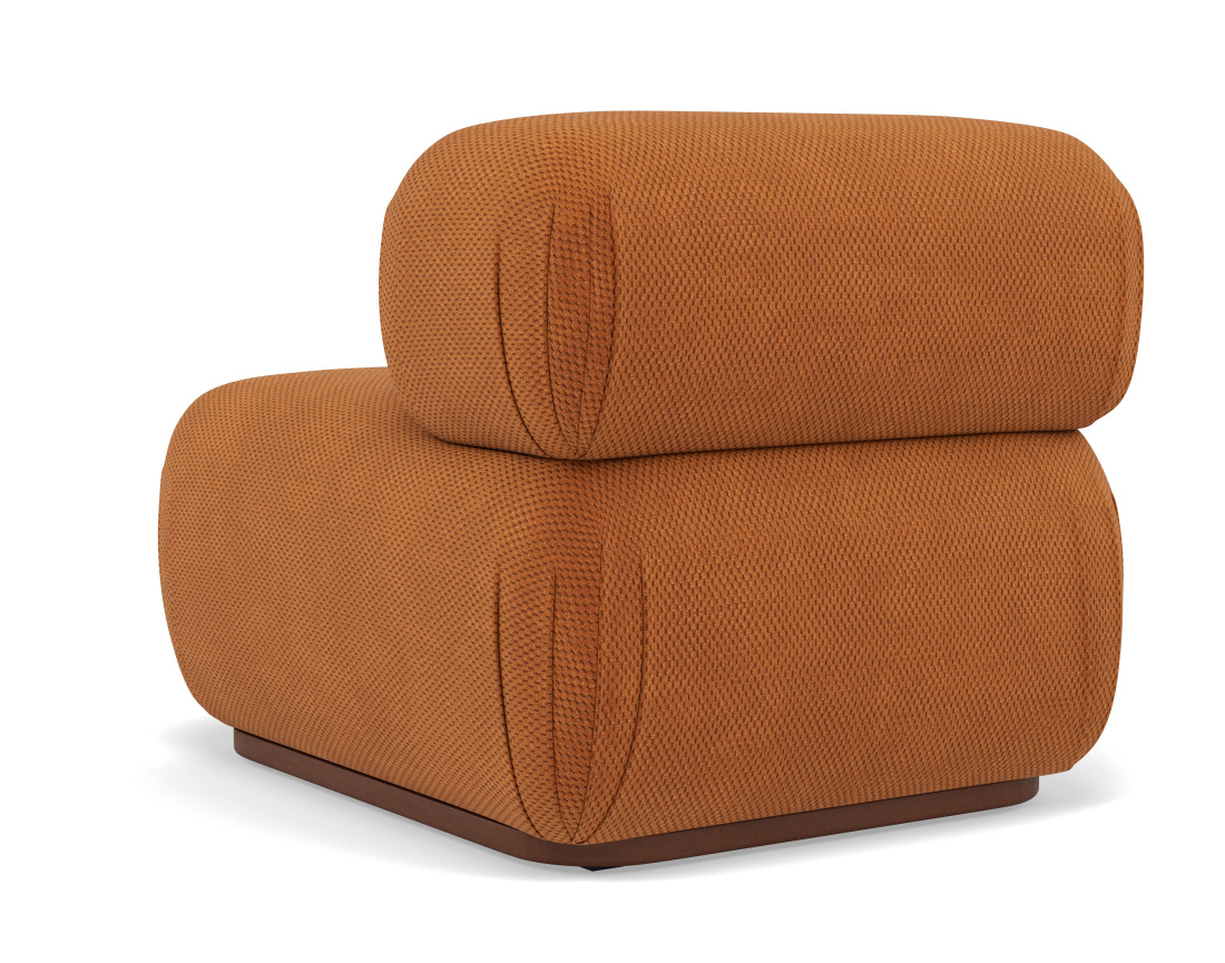 Module d'assise sans accoudoirs en velours texturé Penelope