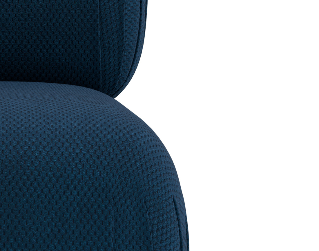 Module d'assise sans accoudoirs en velours texturé Penelope