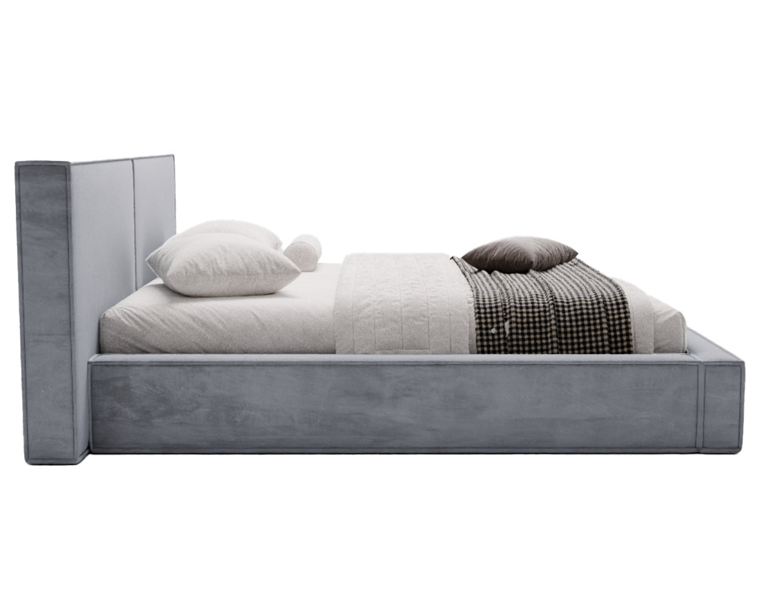 Lit coffre 180x200 cm sommier inclus en velours Eros