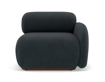 Module d'assise droit en velours texturé Penelope