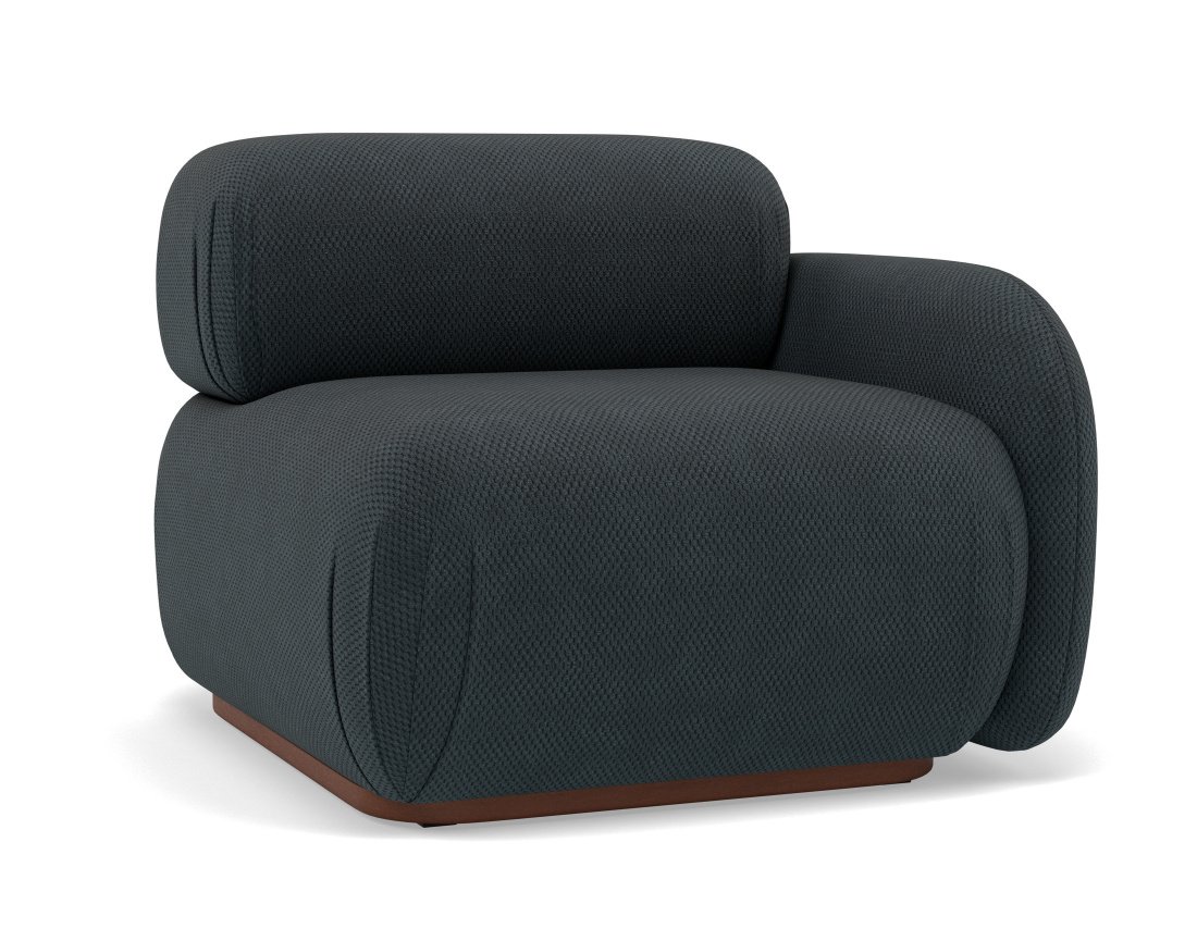 Module d'assise droit en velours texturé Penelope Module d'assise droit en velours texturé Penelope