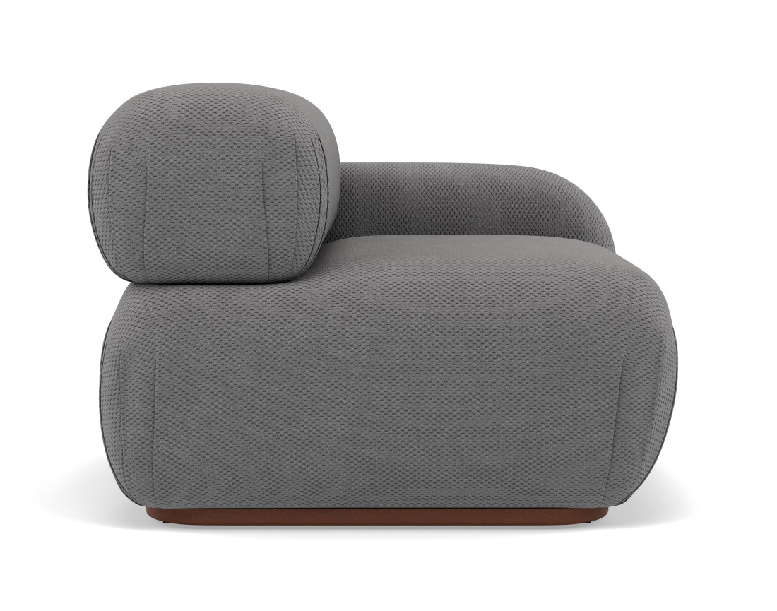 Module d'assise droit en velours texturé Penelope