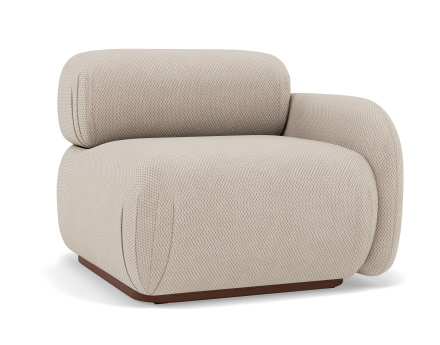 Module d'assise droit en velours texturé Penelope