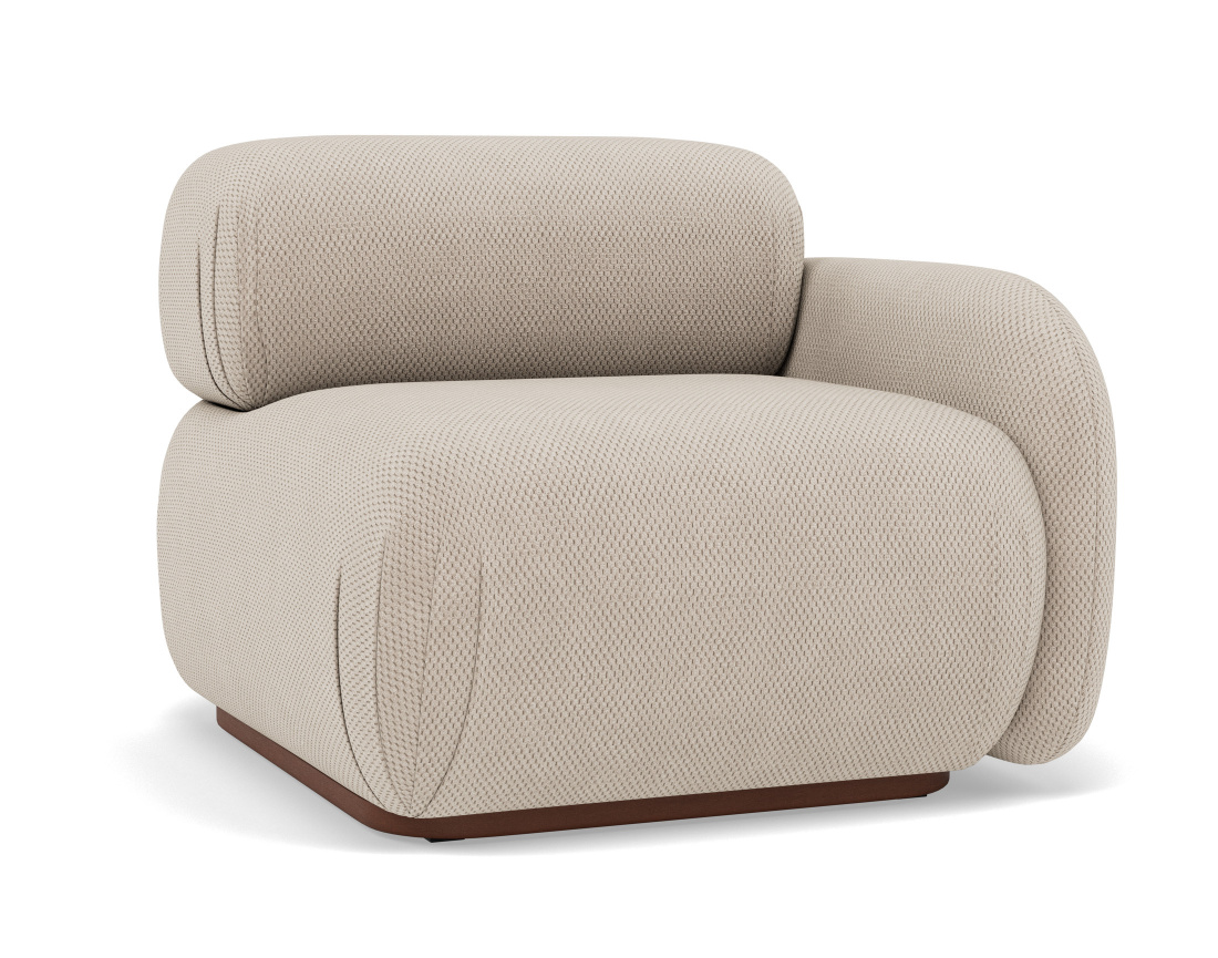 Module d'assise droit en velours texturé Penelope