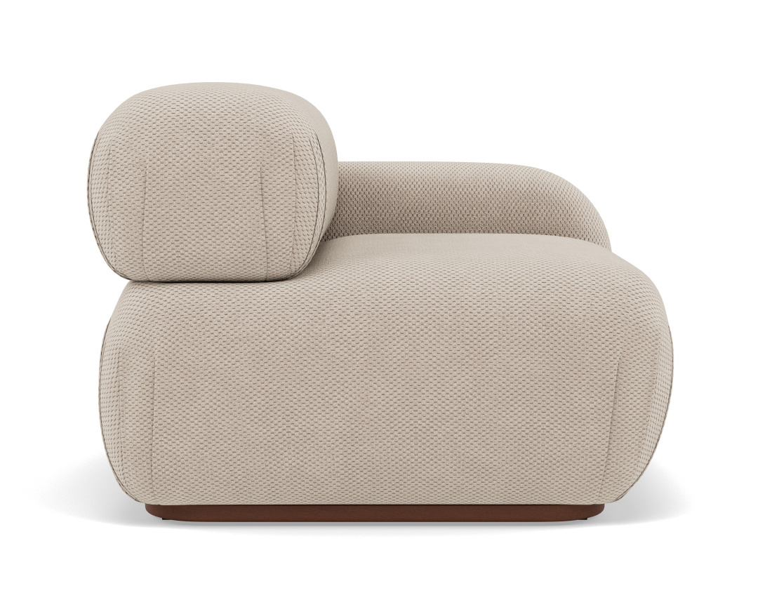 Module d'assise droit en velours texturé Penelope
