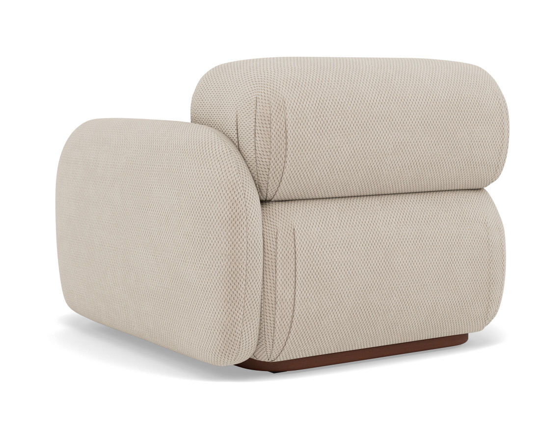 Module d'assise droit en velours texturé Penelope