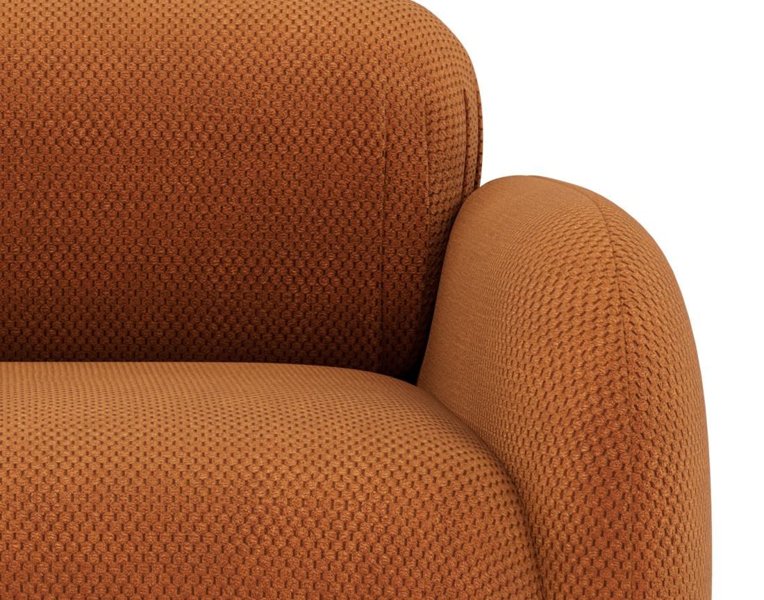 Module d'assise droit en velours texturé Penelope