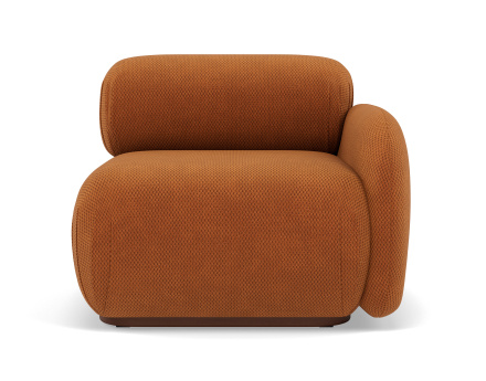 Module d'assise droit en velours texturé Penelope