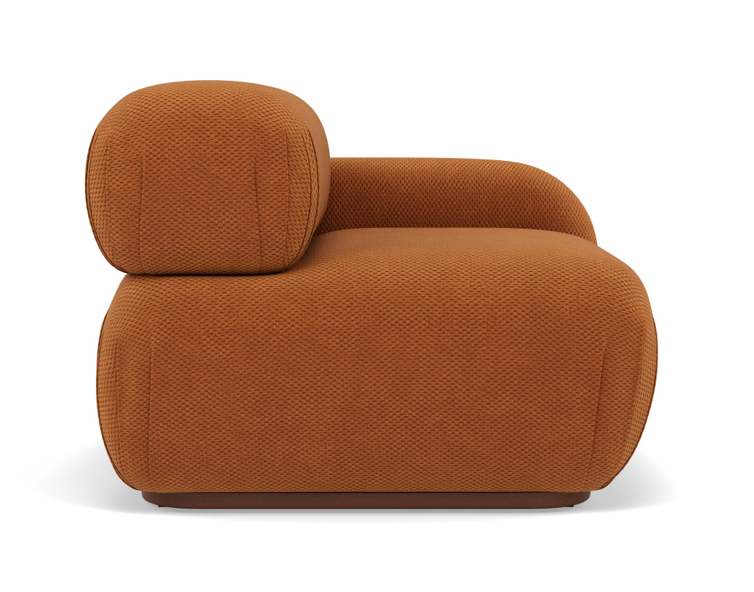 Module d'assise droit en velours texturé Penelope