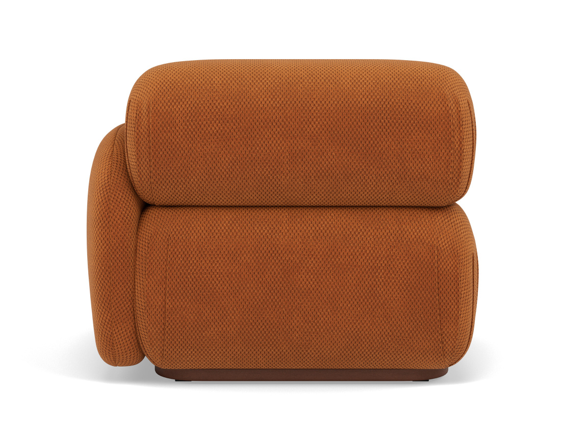 Module d'assise droit en velours texturé Penelope