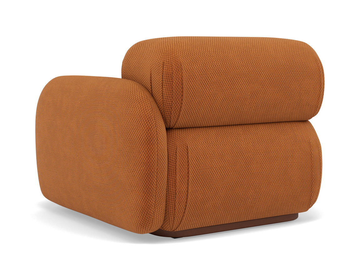 Module d'assise droit en velours texturé Penelope