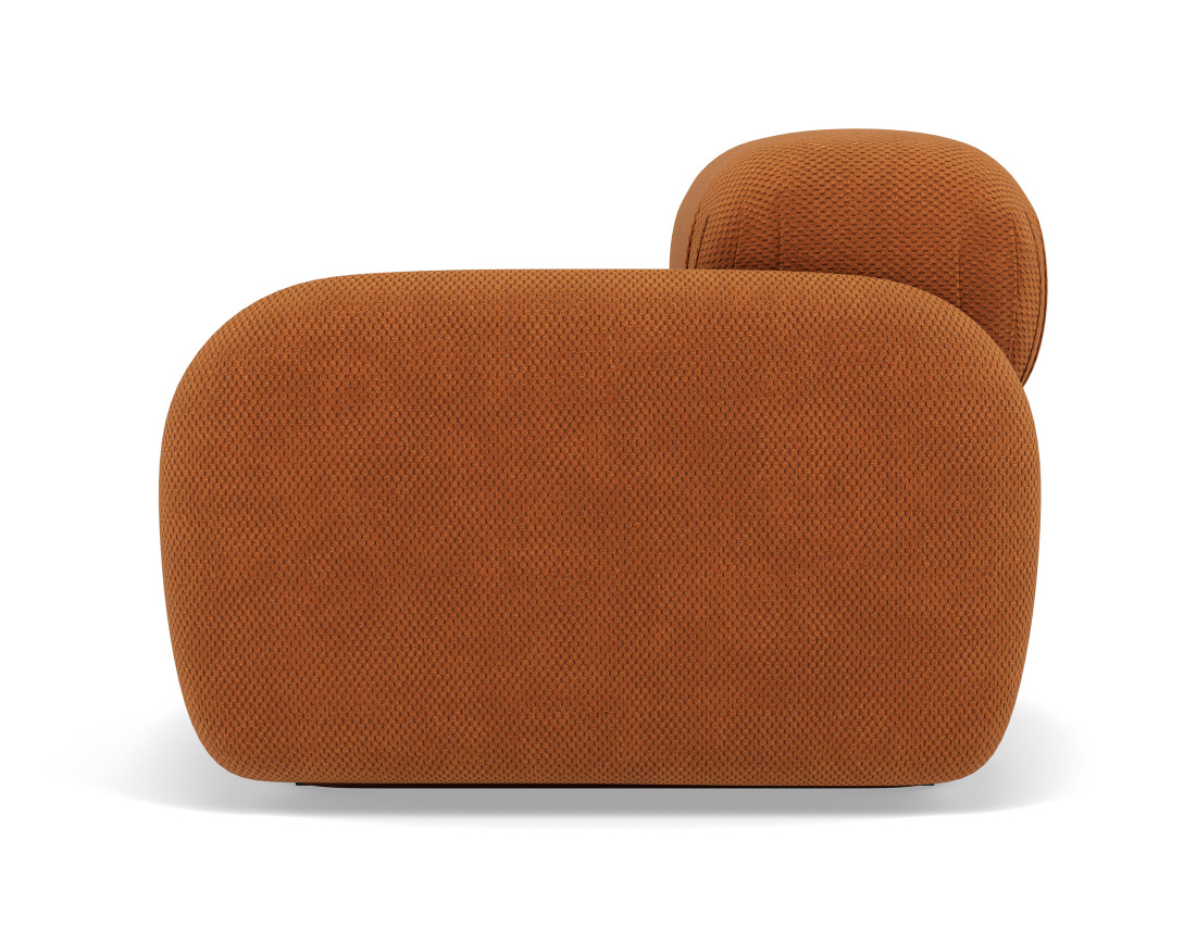 Module d'assise droit en velours texturé Penelope