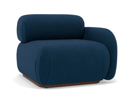 Module d'assise droit en velours texturé Penelope