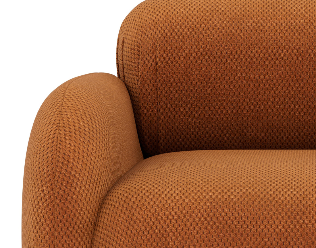 Module d'assise gauche en velours texturé Penelope