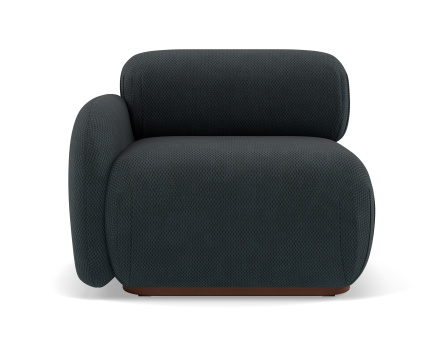 Module d'assise gauche en velours texturé Penelope